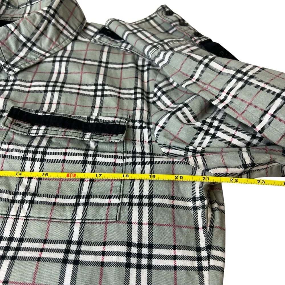 Tripp NYC Men’s Medium Goth Plaid Black/Red Checked Button Up Shirt - Picture 6 of 14